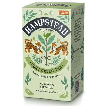Té Hampstead biodinámico orgánico orgánico de color verde limpio 20 por paquete