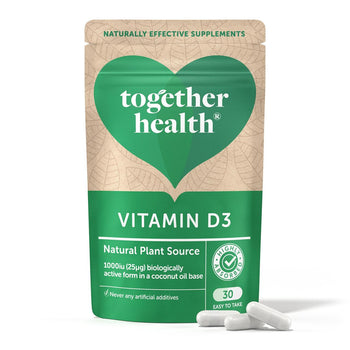 Juntos Cápsulas veganas de Vitamina D3 de salud 30 por paquete