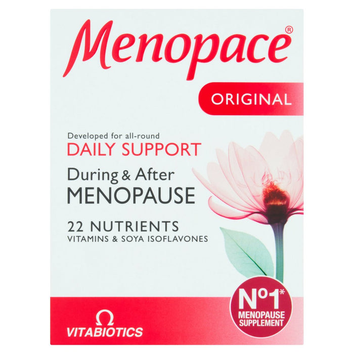 كبسولات Vitabiotics Menopace الأصلية لانقطاع الطمث والنشاط الهرموني، 30 في العبوة