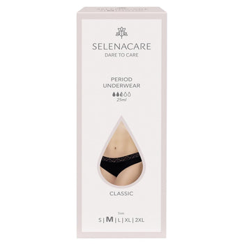 Selenacare Menstrual Undies Classic Black Size M