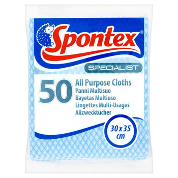 Spontex Specialist All Purpose Cloths Blue 50 per pack