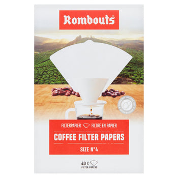 Carte da filtro per caffè Rombouts N4 40 per confezione