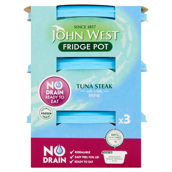 John West No Drain Bistecca di Tonno Pentole Salamoia 3 x 110 g