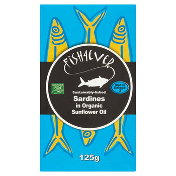 Fisch 4 immer ganze Sardinen in Bio -Sonnenblumenöl 125G