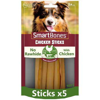 SmartBones 5 Chicken Rawhide Free Sticks Dog Treats 100g
