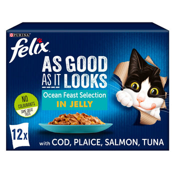 Felix As Good As It Looks Cat Food Ocean Feasts in Jelly 12 x 100g