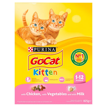 Go-Cat Kitten Dry Cat Food Chicken Milk and Veg 825g